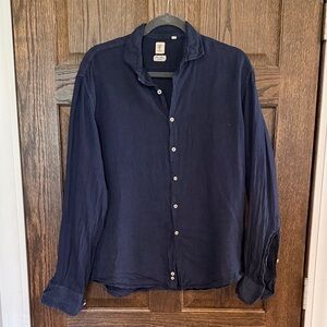 Tipo’s Navy 100% Linen Button-Up Shirt size medium